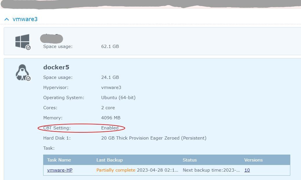 Restoring VMware from Synology Active Backup